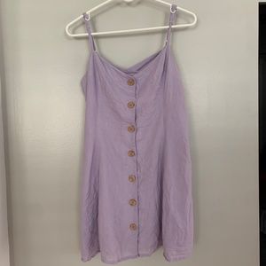 Urban Outfitters Lavender Linen-Blend Button Down Dress